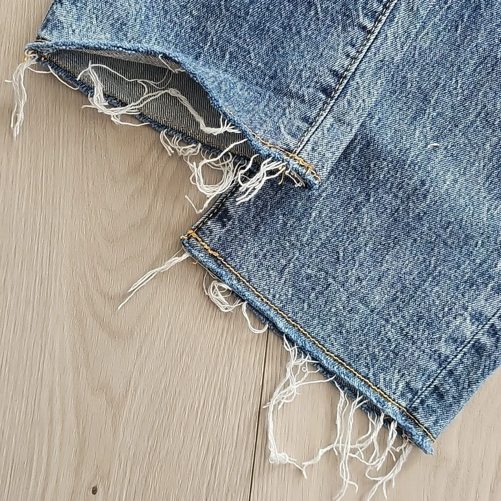 Anthropologie Pilcro The Vintage Straight Distressed Denim High Rise Jeans Sz 25 - Picture 5 of 16